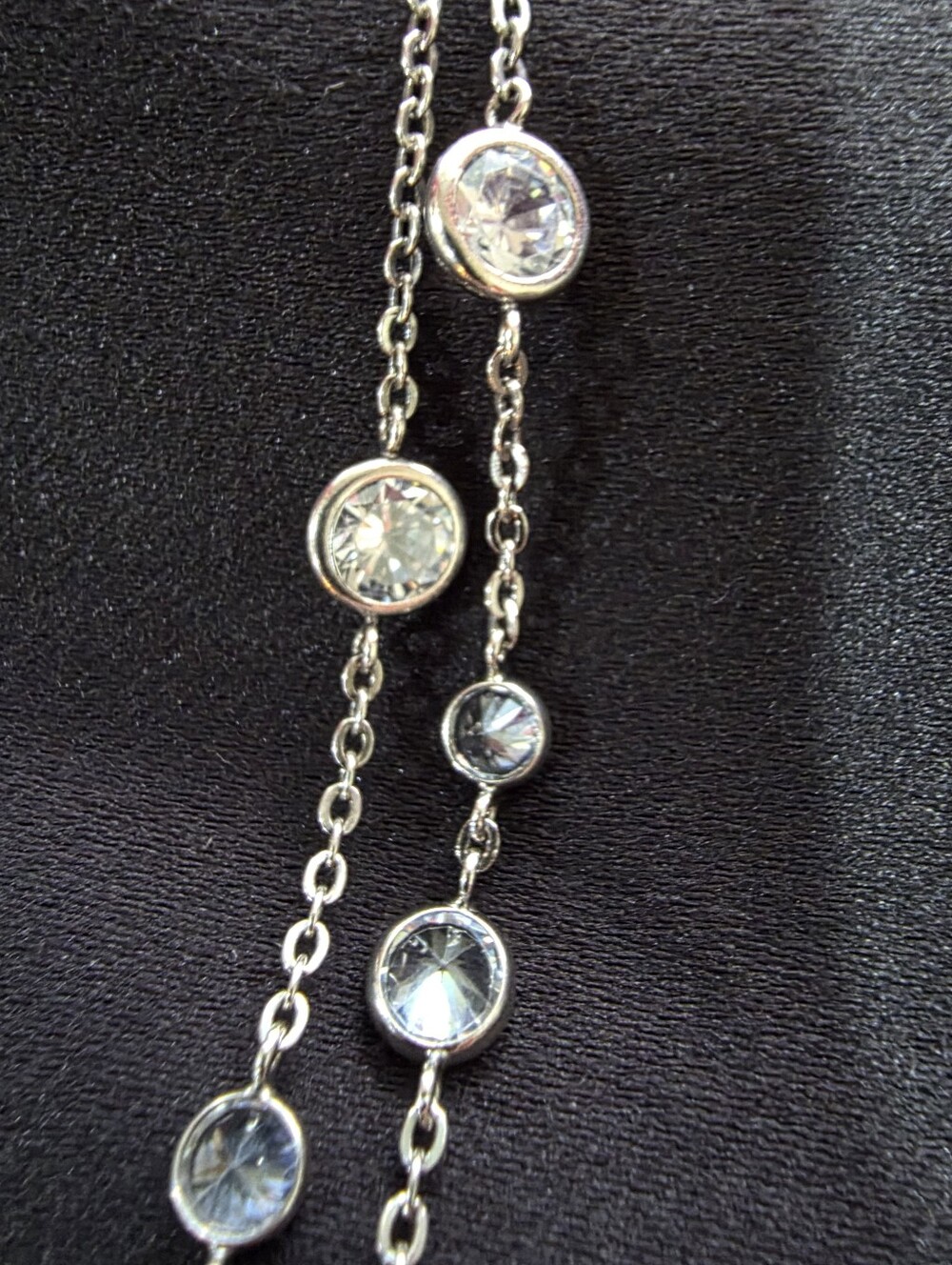 Silpada Scattered Stars N2152 Sterling Silver CZ 32" Station Necklace - Picture 2 of 11